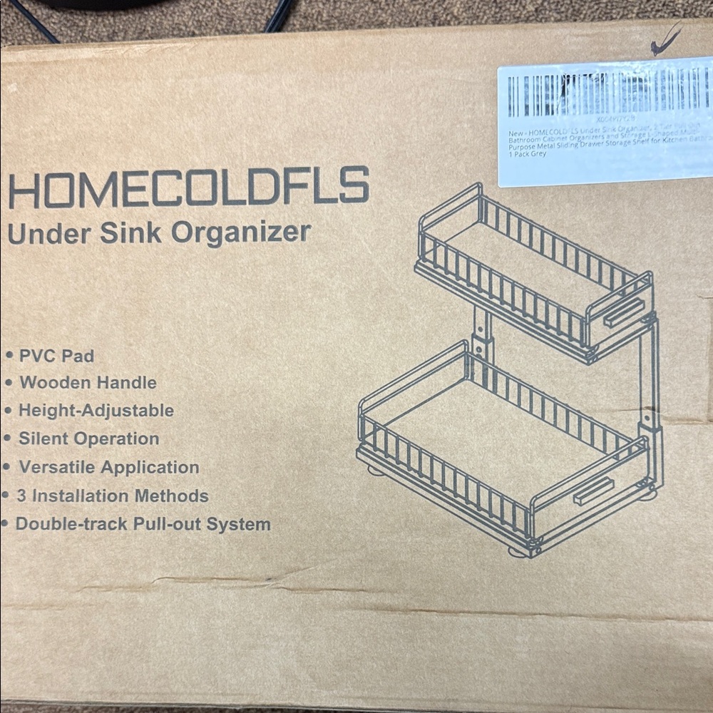 Black Under Sink Organizer Pull-Out Storage